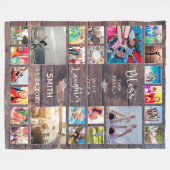 愛賛美24の家族フォトコラージュ フリースブランケット (正面(横))