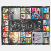 愛賛美24の家族フォトコラージュ フリースブランケット (正面(横))