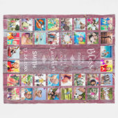 愛賛美32の家族フォトコラージュ フリースブランケット (正面(横))