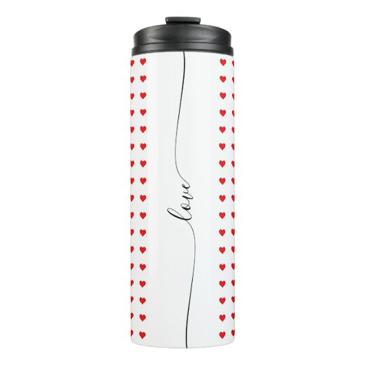 愛赤いハートエレガントシームレスパターン タンブラー (正面)