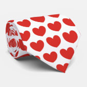 愛赤いハートパターン恋人 ネクタイ (ロール)