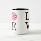 愛赤く白く及び黒いマグ マグカップ (中央)