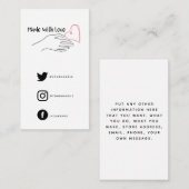 愛赤と白のハートで作られた社会的リンク エンクロージャーカード (正面/裏面)