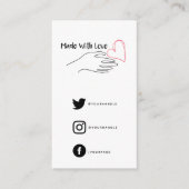 愛赤と白のハートで作られた社会的リンク エンクロージャーカード (正面)