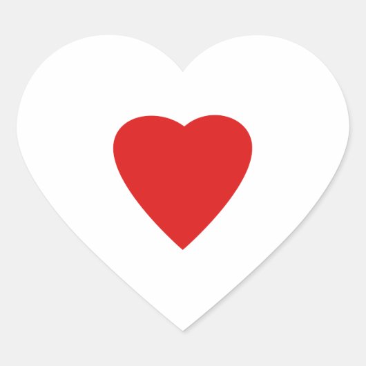 愛赤と白ハートデザイン。 ハートシール (正面)