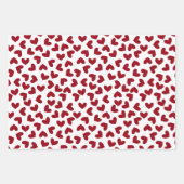 愛赤と白ハートパターン愛ハート ラッピングペーパーシート (正面3)