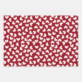 愛赤と白ハートパターン愛ハート ラッピングペーパーシート (正面2)
