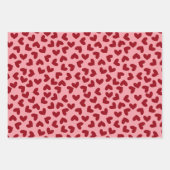 愛赤と白ハートパターン愛ハート ラッピングペーパーシート (正面)