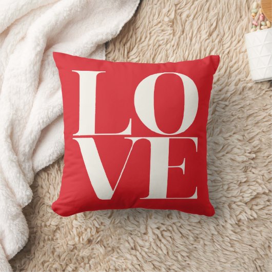 愛赤と白バレンタインデー枕 クッション (ブランケット)