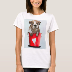 愛赤2のブルドッグのバケツ Tシャツ
