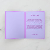 愛輝く詩のバレンタインハート カード (内部)