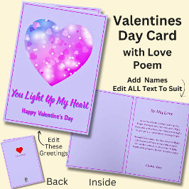 愛輝く詩のバレンタインハート カード