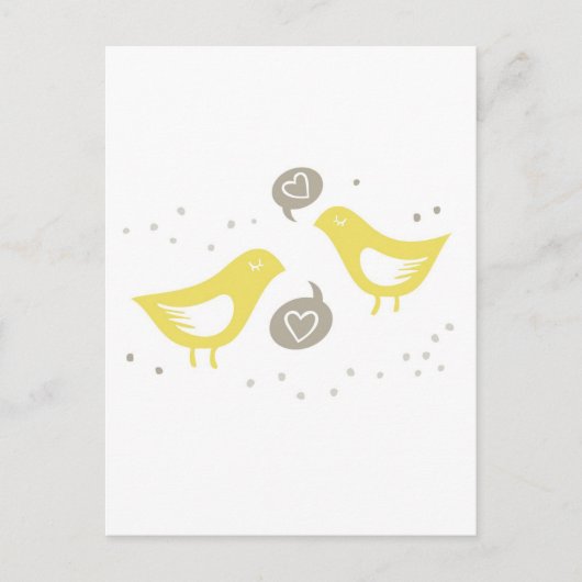 愛述べている黄色い鳥 ポストカード (正面)