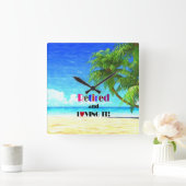 愛退職したし スクエア壁時計 (ホーム)