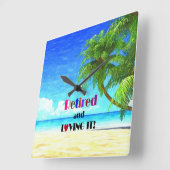 愛退職したし スクエア壁時計 (傾斜)