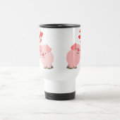 愛通勤者のマグのかわいい漫画のブタ トラベルマグ (中央)