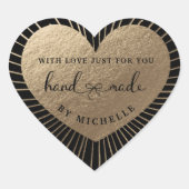 愛金ゴールドサンハートシールで手作り ハートシール (正面)