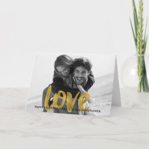 愛金ゴールドホイルのバレンタインデーの写真カード シーズンカード