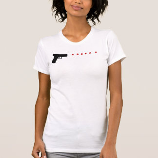 愛銃のヴィンテージのスタイルの女性のTシャツ Tシャツ