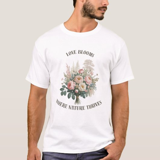 愛開花と自然 Tシャツ (正面)