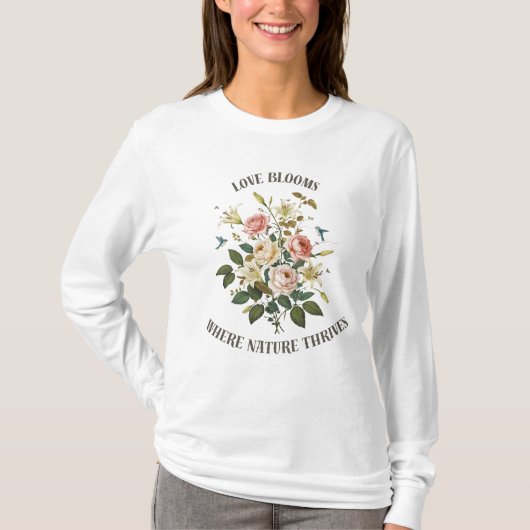愛開花と自然 Tシャツ (正面)