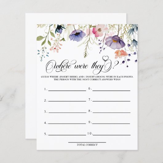 愛開花 |どこに行っていたのか |ゲーム (正面/裏面)