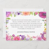 愛開花 | 水彩フローラブライダルシャワー 招待状 (裏面)