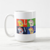 愛間抜けで古いくまのマグ コーヒーマグカップ (左)