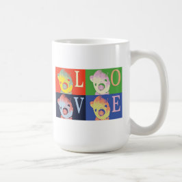愛間抜けで古いくまのマグ コーヒーマグカップ