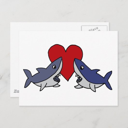 愛間抜け芸術のサメ ポストカード (正面/裏面)
