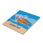 愛陶瓦の魚と餌 タイル (側面)