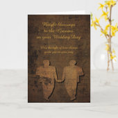 愛陽気な結婚式の招待状による新郎のLit カード (黄色い花)