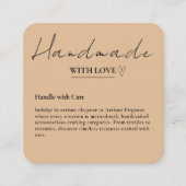 愛離れで手作りのレビューを素朴 スクエア名刺 (正面)