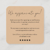 愛離れで手作りのレビューを素朴 スクエア名刺 (裏面)