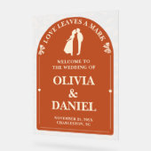 愛離れの印 | 秋の結婚葉の歓迎 アクリルサイン (傾斜)