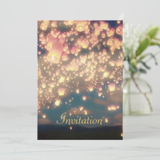 愛願いのランタン-誕生日の招待状 招待状 (スタンド正面)