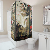 愛飛んでいるフェニックス、羽、ハートバレンタインデー シャワーカーテン (インサイチュ)