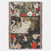 愛飛んでいるフェニックス、羽、ハートバレンタインデー スローブランケット (正面縦)