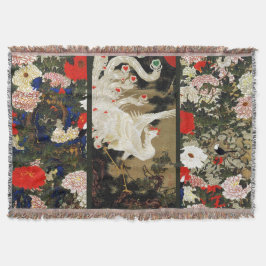 愛飛んでいるフェニックス、羽、ハートバレンタインデー スローブランケット