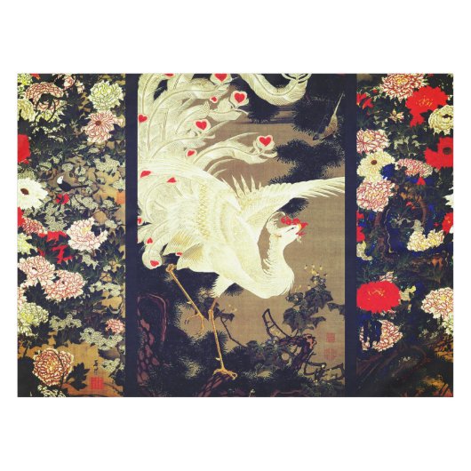 愛飛んでいるフェニックス、羽、ハートバレンタインデー テーブルクロス (正面(横))