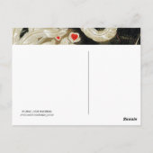 愛飛んでいるフェニックス、羽、ハートバレンタインデー ポストカード (裏面)