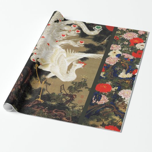 愛飛んでいるフェニックス、羽、ハートバレンタインデー ラッピングペーパー (アンロールド)