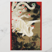 愛飛んでいるフェニックス、羽、ハートバレンタインデー 便箋 (正面)