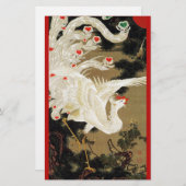 愛飛んでいるフェニックス、羽、ハートバレンタインデー 便箋 (正面/裏面)