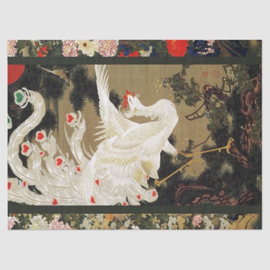 愛飛んでいるフェニックス、羽、ハートバレンタインデー 薄葉紙 (正面)