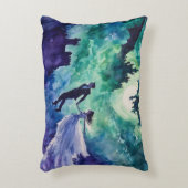 愛飛んでいる人 – 水の色絵を描の アクセントクッション (正面(垂直))