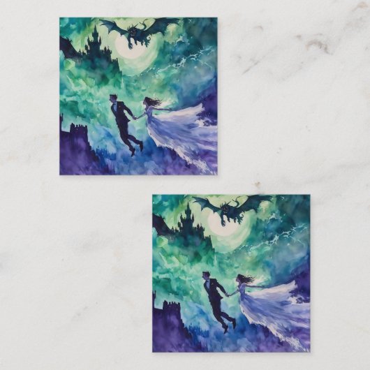 愛飛んでいる人 – 水の色絵を描の エンクロージャーカード (正面/裏面)