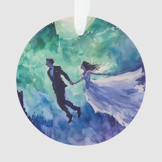 愛飛んでいる人 – 水の色絵を描の オーナメント (正面)
