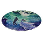 愛飛んでいる人 – 水の色絵を描の カッティングボード (角)