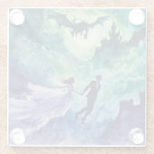 愛飛んでいる人 – 水の色絵を描の ガラスコースター (裏面)